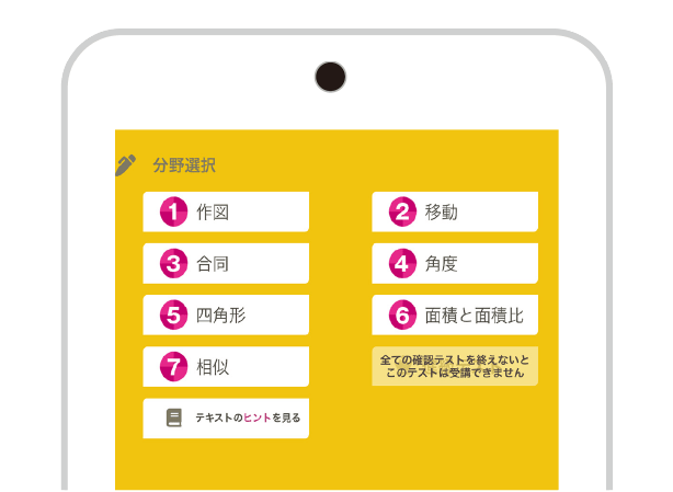 学習したいテキストを選択すると、分野一覧が表示されます。